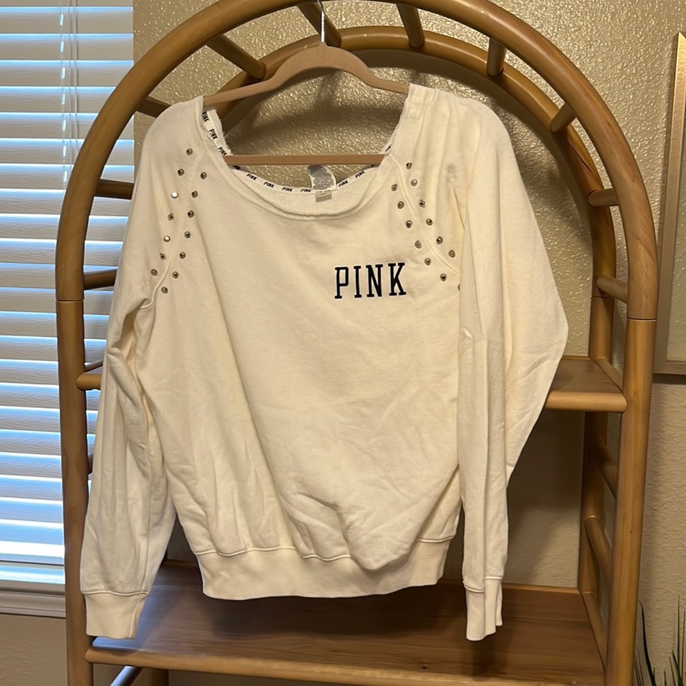 Pink Off The Shoulder Sweatshirt